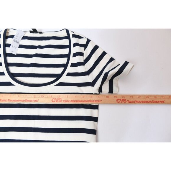 J. Crew Maxi Dress Navy White Stripe Scoop Neck Short Sleeve Size S NEW - Picture 9 of 11